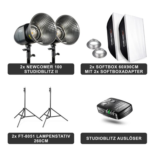 Walimex Pro Studio Lighting Newcomer 100 II Set Double