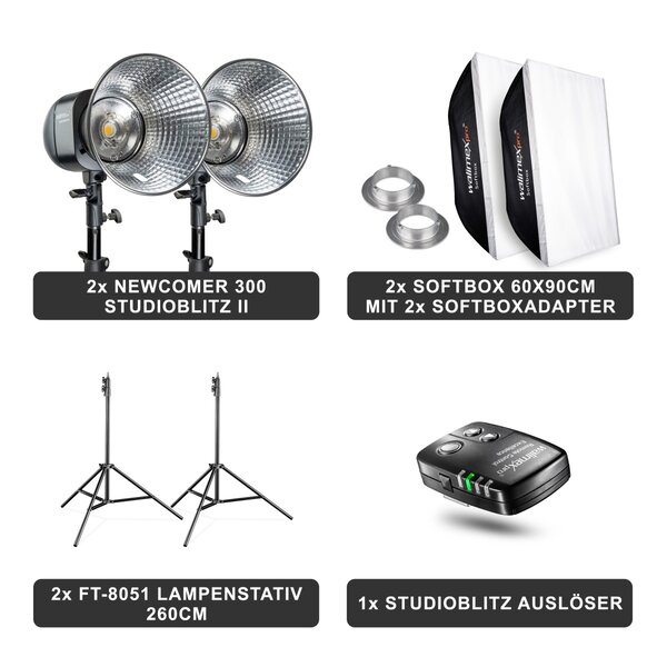 Walimex Pro Studio Lighting Newcomer 300 II Set Double