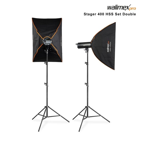 Walimex Pro Studio Lighting Stager 400 HSS Set Double