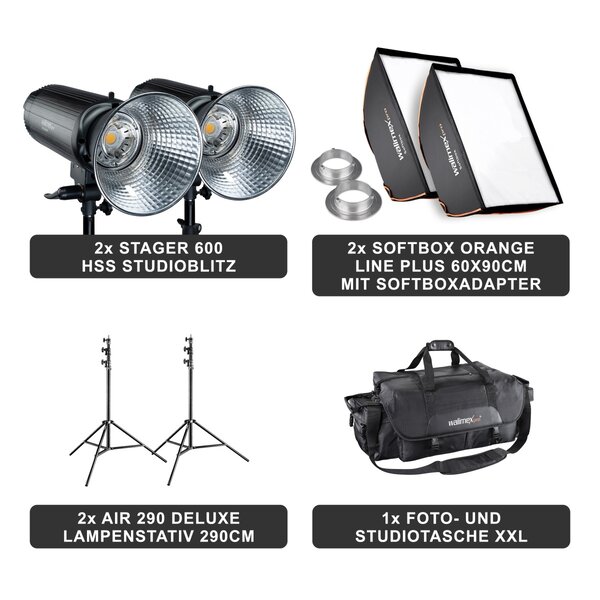 Walimex Pro Studioblitz Stager 600 HSS Set Double