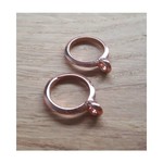 DQ metaal schuiver platte ring met oog  rose goud (1x)