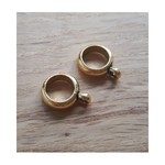 DQ metaal schuiver ring met oog  rose goud 6 mm (1x)