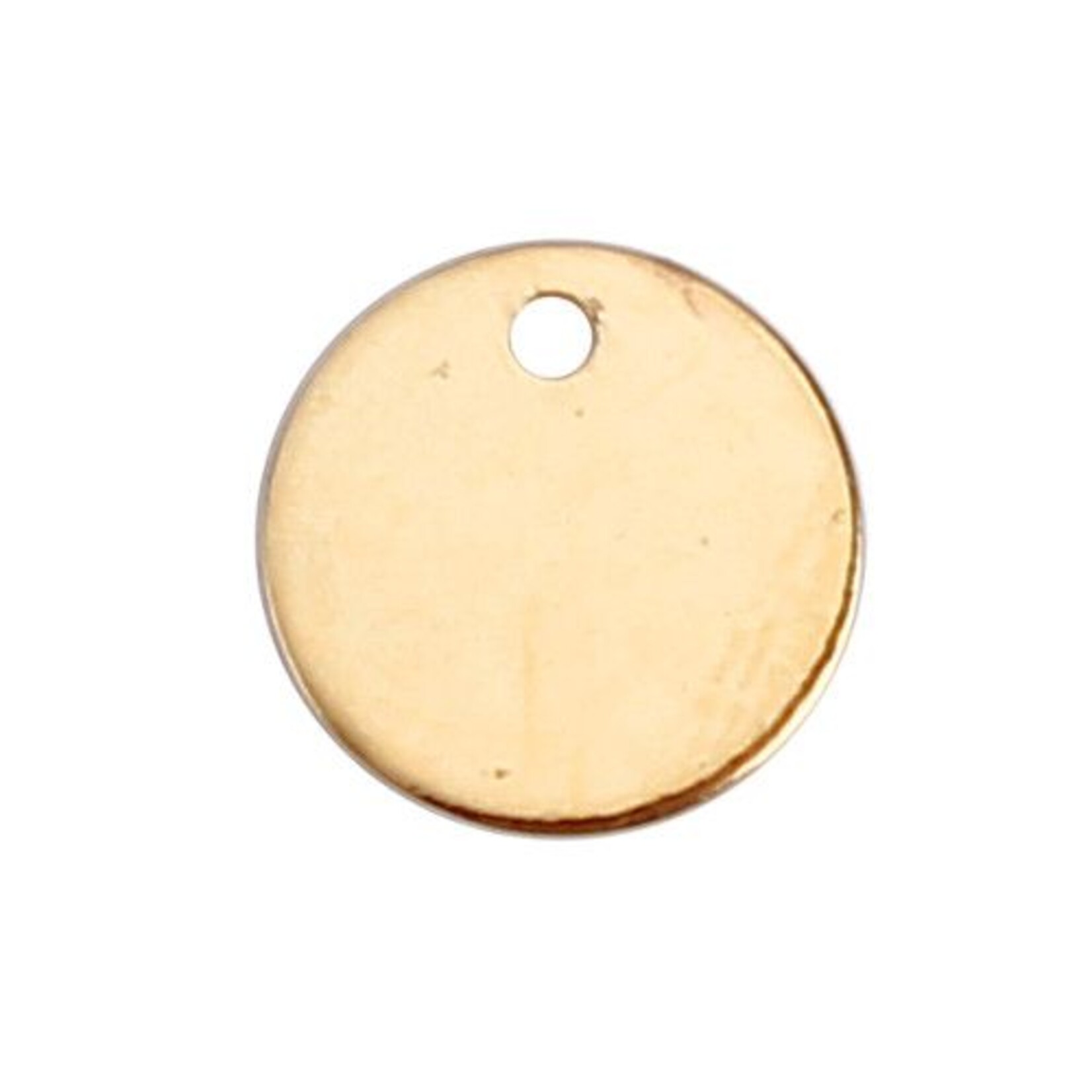 Metalen DQ label / muntje rond verguld 7 mm (1x)