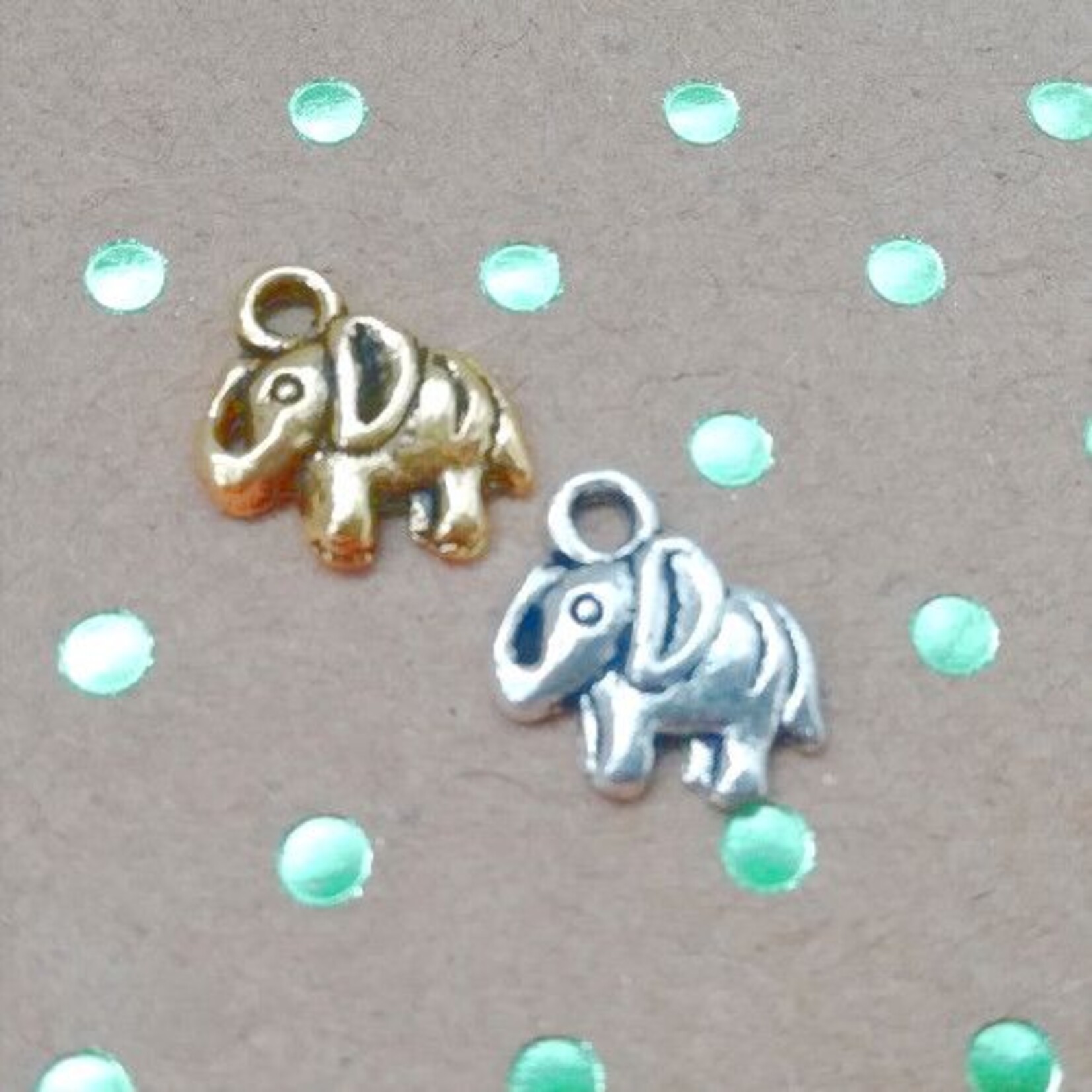 Bedel olifant mini goud of zilver (2x)