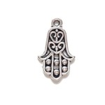 Bedel hamsa hand zilverkleurig (2x)