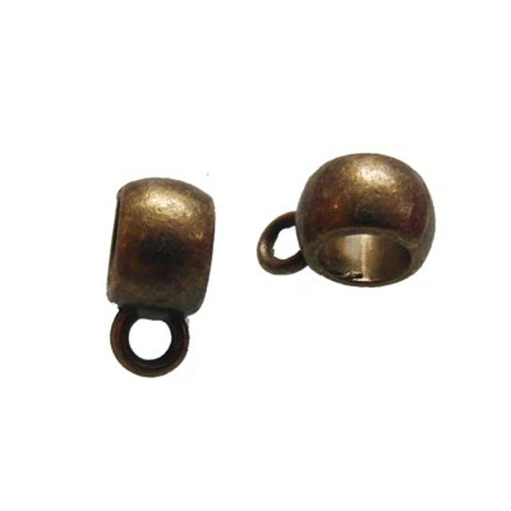 Kraal met oog, antiek brons 8 mm (10x)