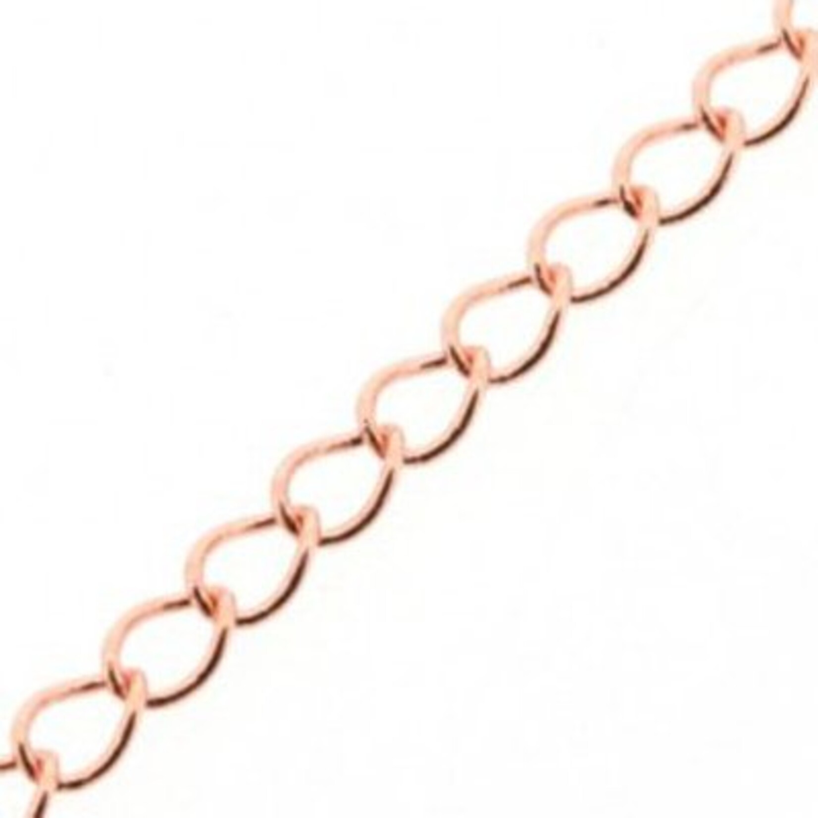 Schakelketting rose goud (p. 10 cm)