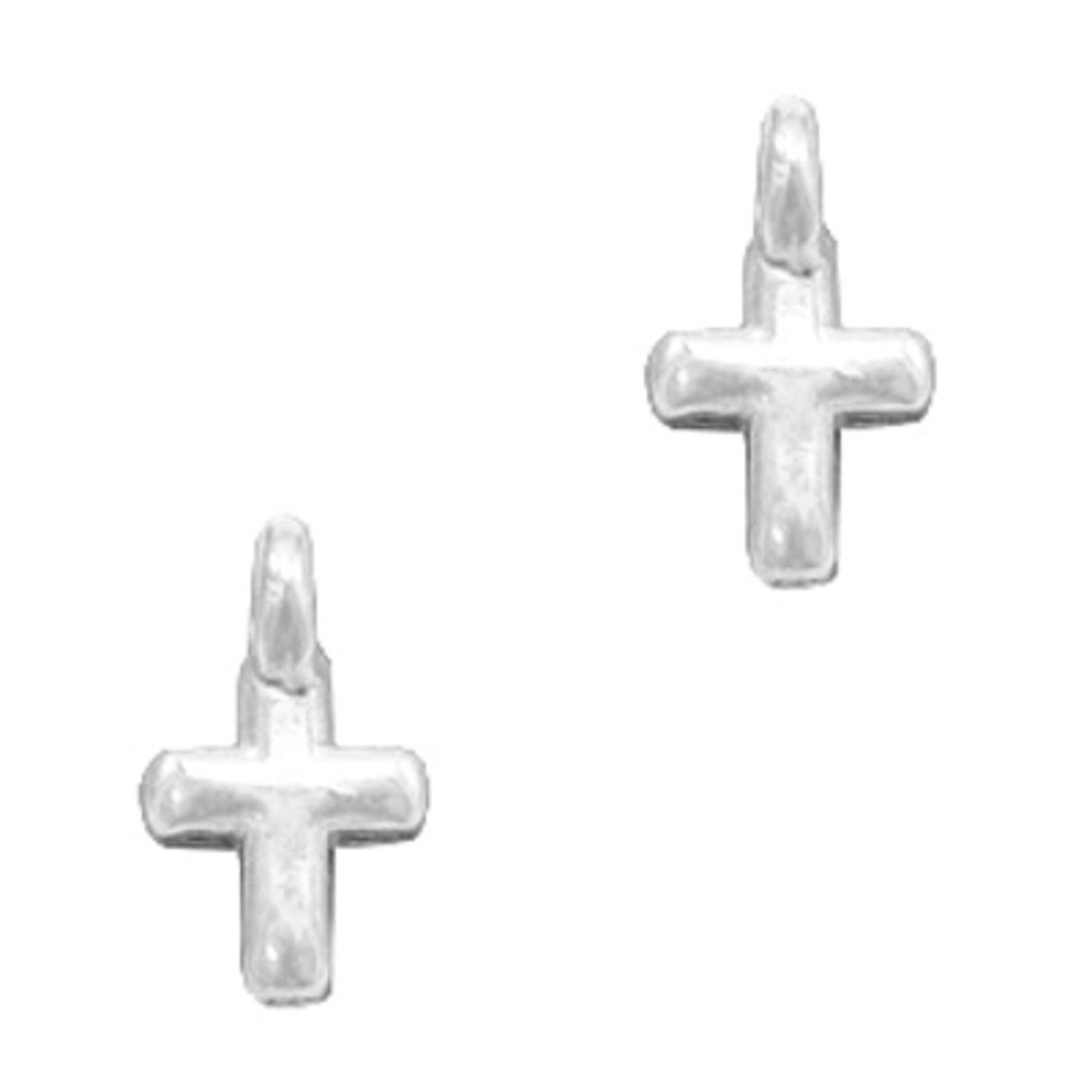 Bedel DQ mini kruisje antiek zilver (1x)