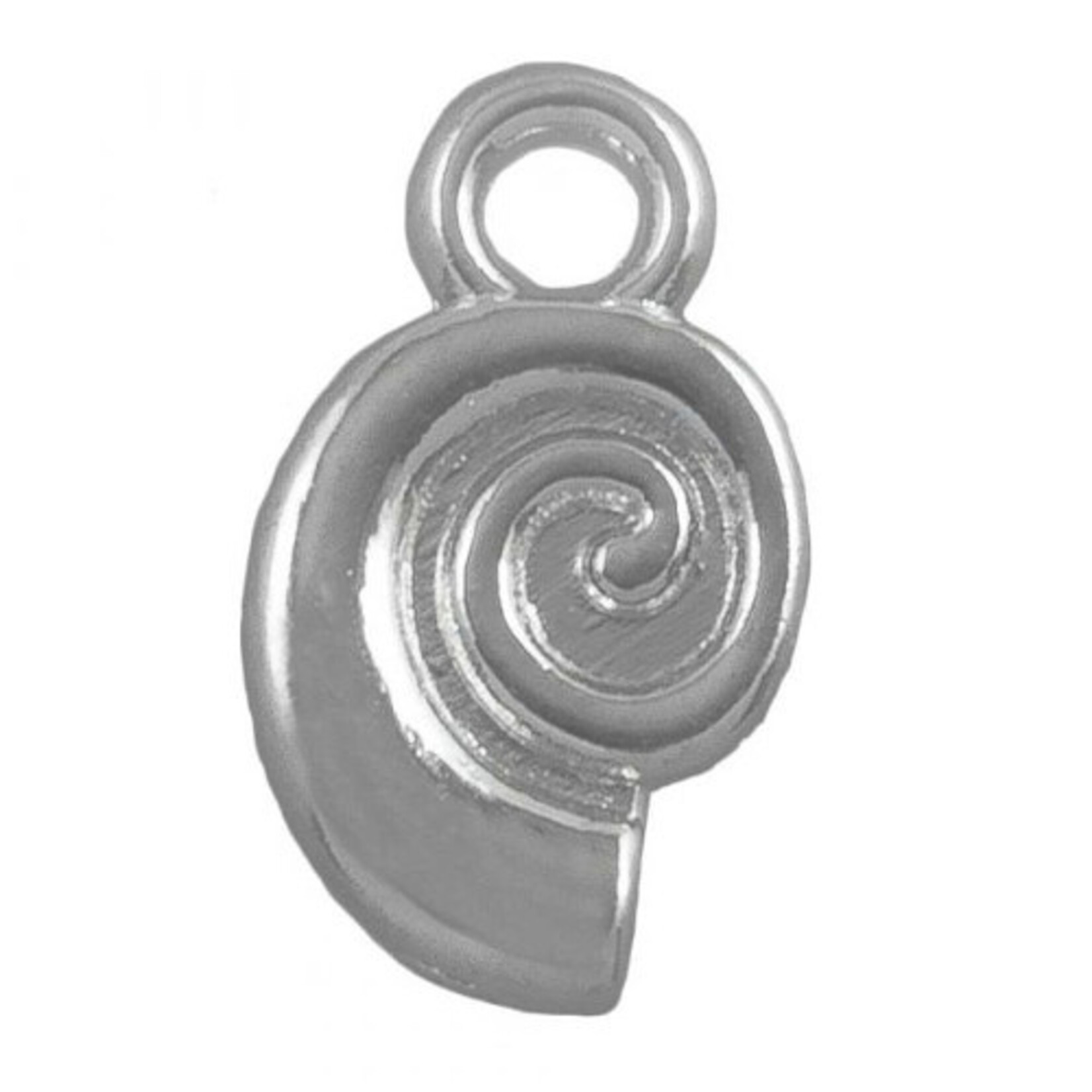 Bedel spiraalschelp antiek zilver (1x)