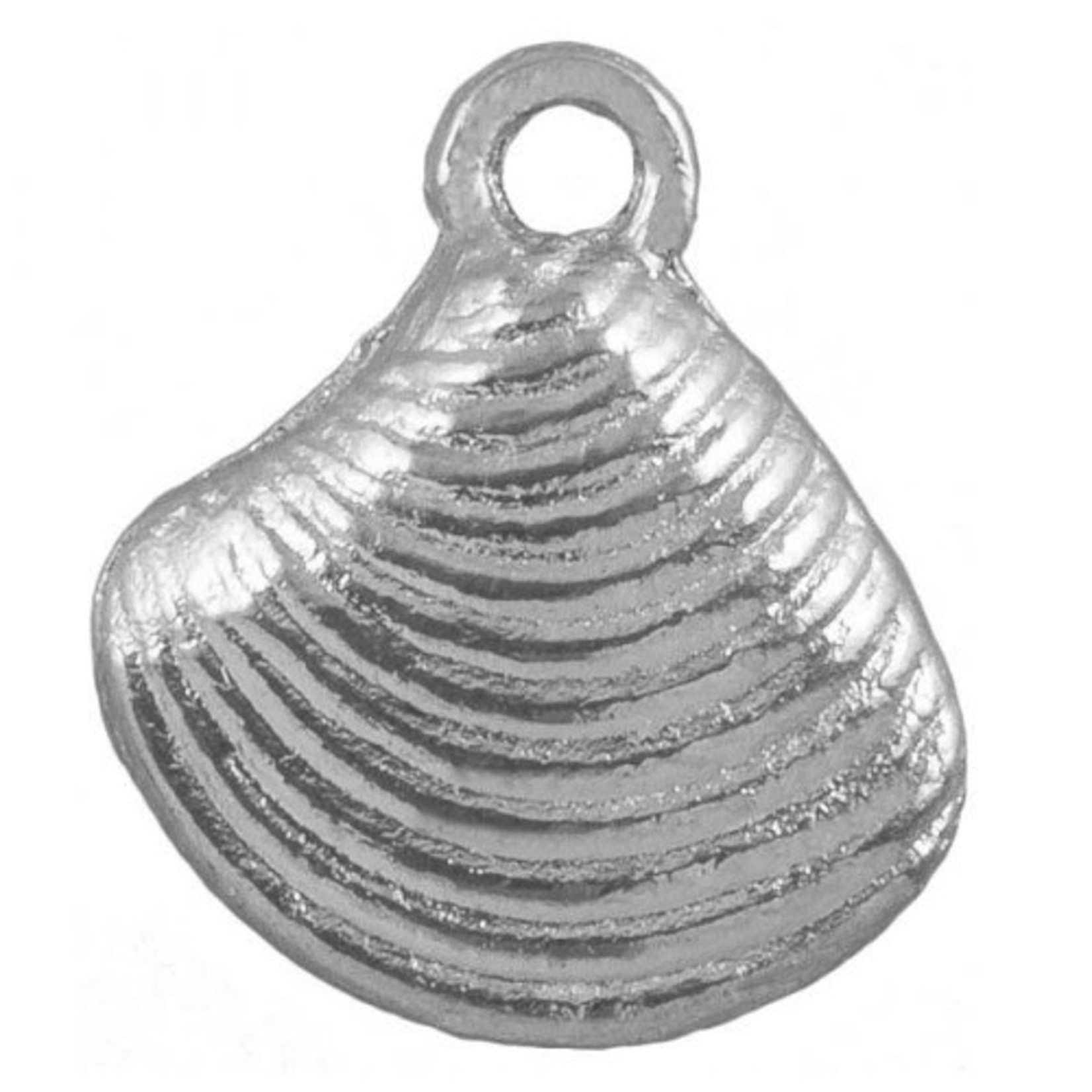 Bedel schelp antiek zilver (1x)