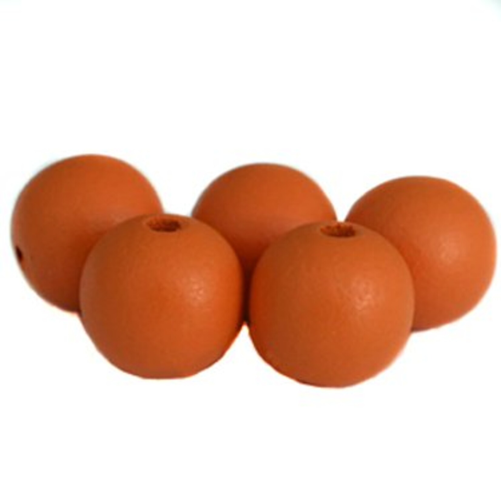 Ronde kraal hout oranje 8 mm (25x)