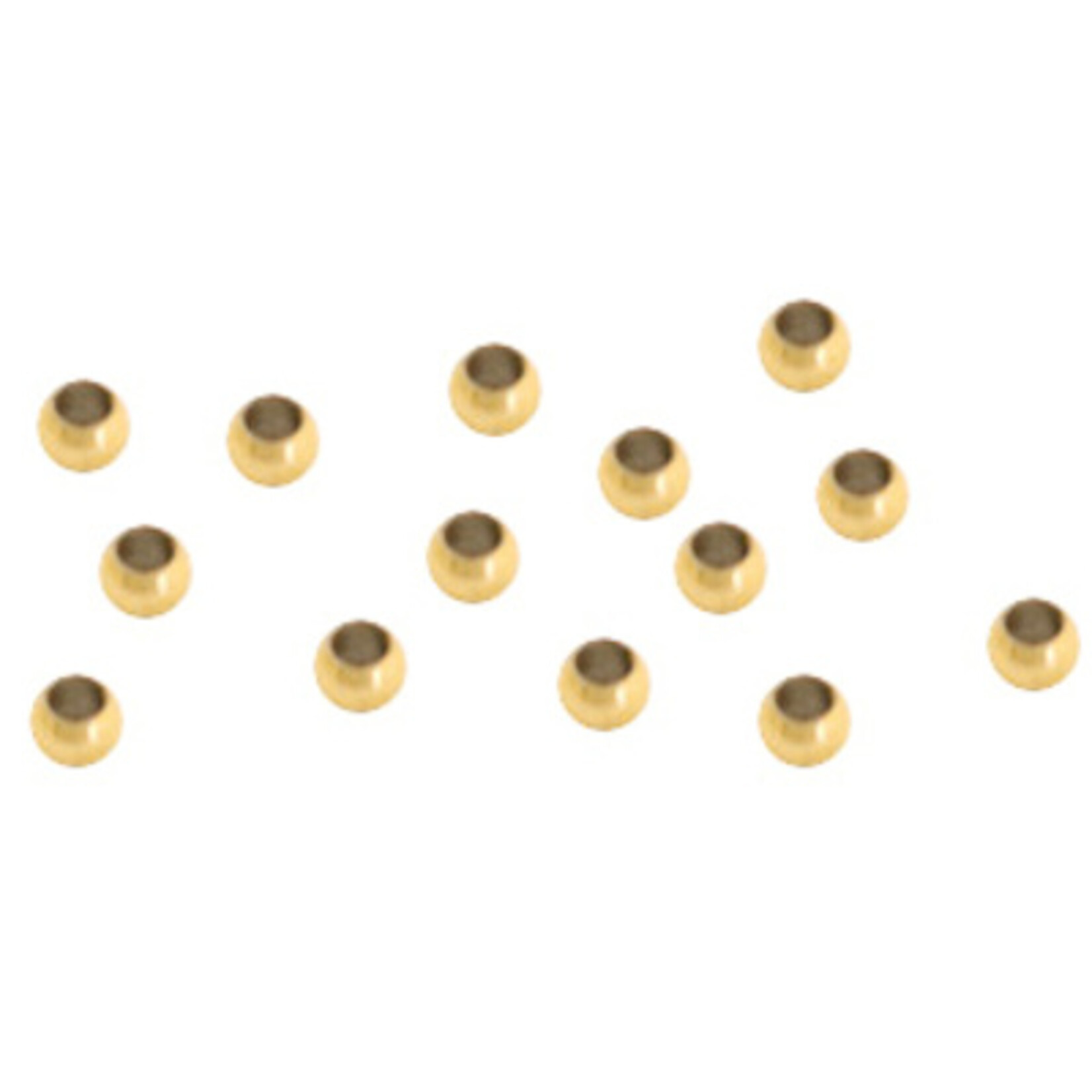 Knijpkralen rvs goud  2 mm (10x)