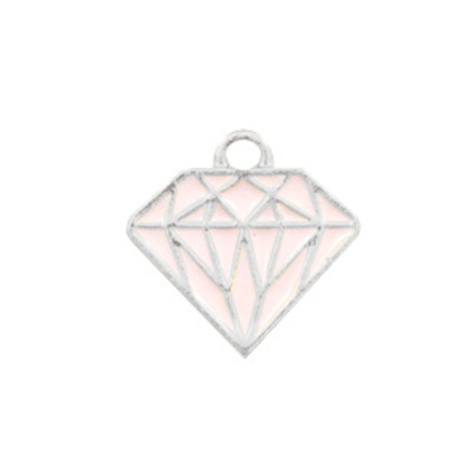 Bedel bq metaal diamant roze zilver (1x)