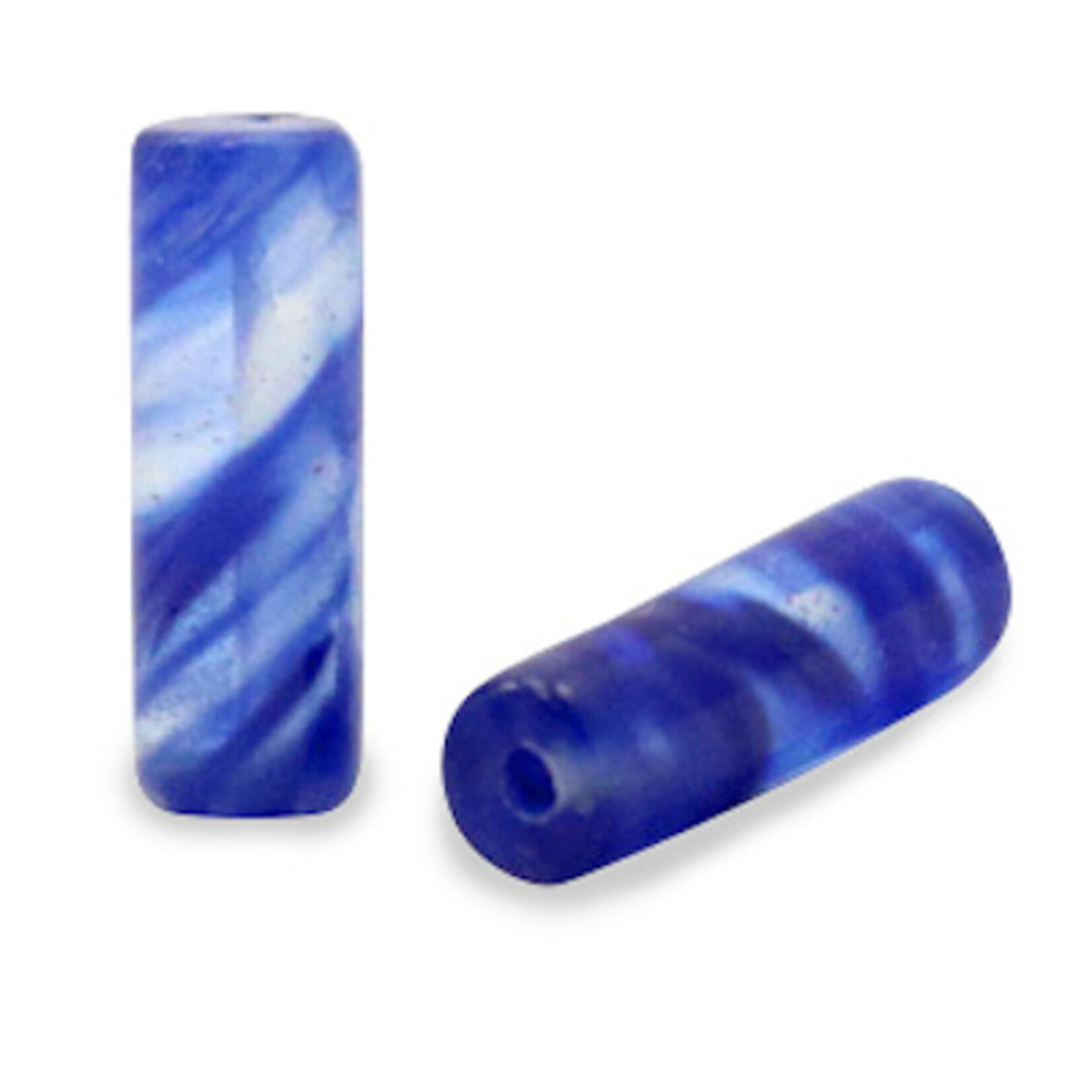 Natuursteen kraal tube rond iolite blue (1x)