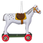 Penny Toy paardje wit met grijze stip