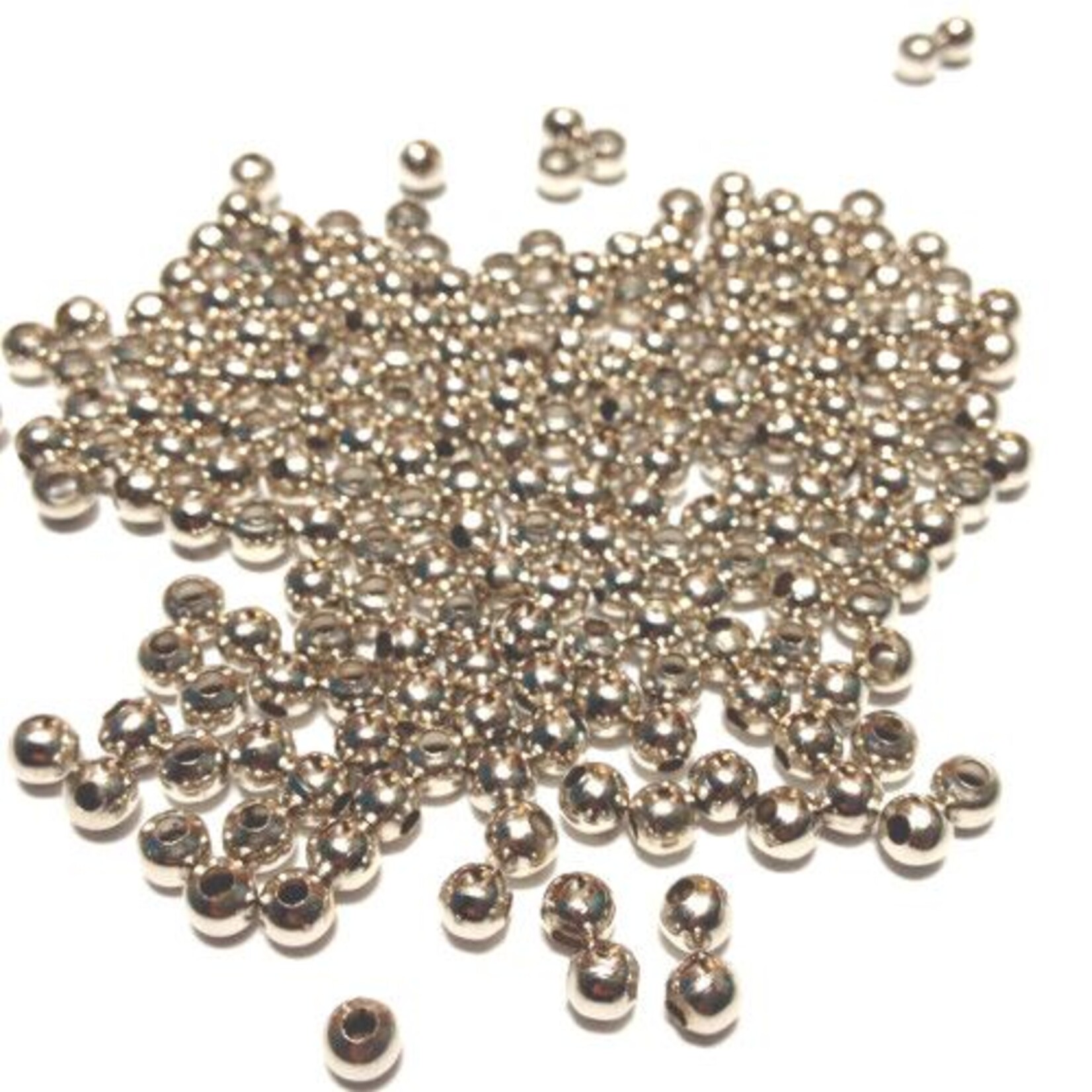 Metalen tussenkraal verzilverd 3 mm (30x)