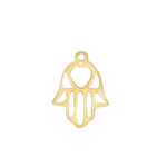 Bedel rvs goud hamsa hand (1x)