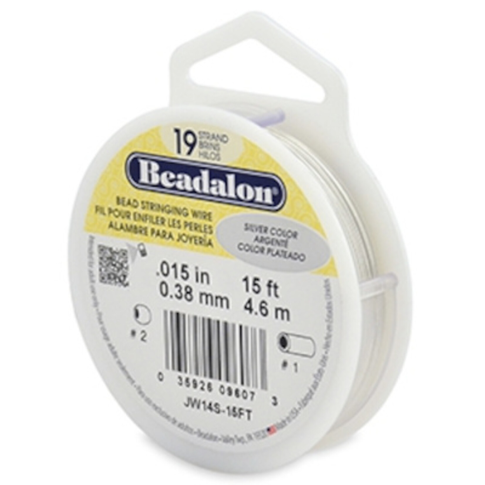 Beadalon rijgdraad rvs zilver 0,38 mm 19 draads