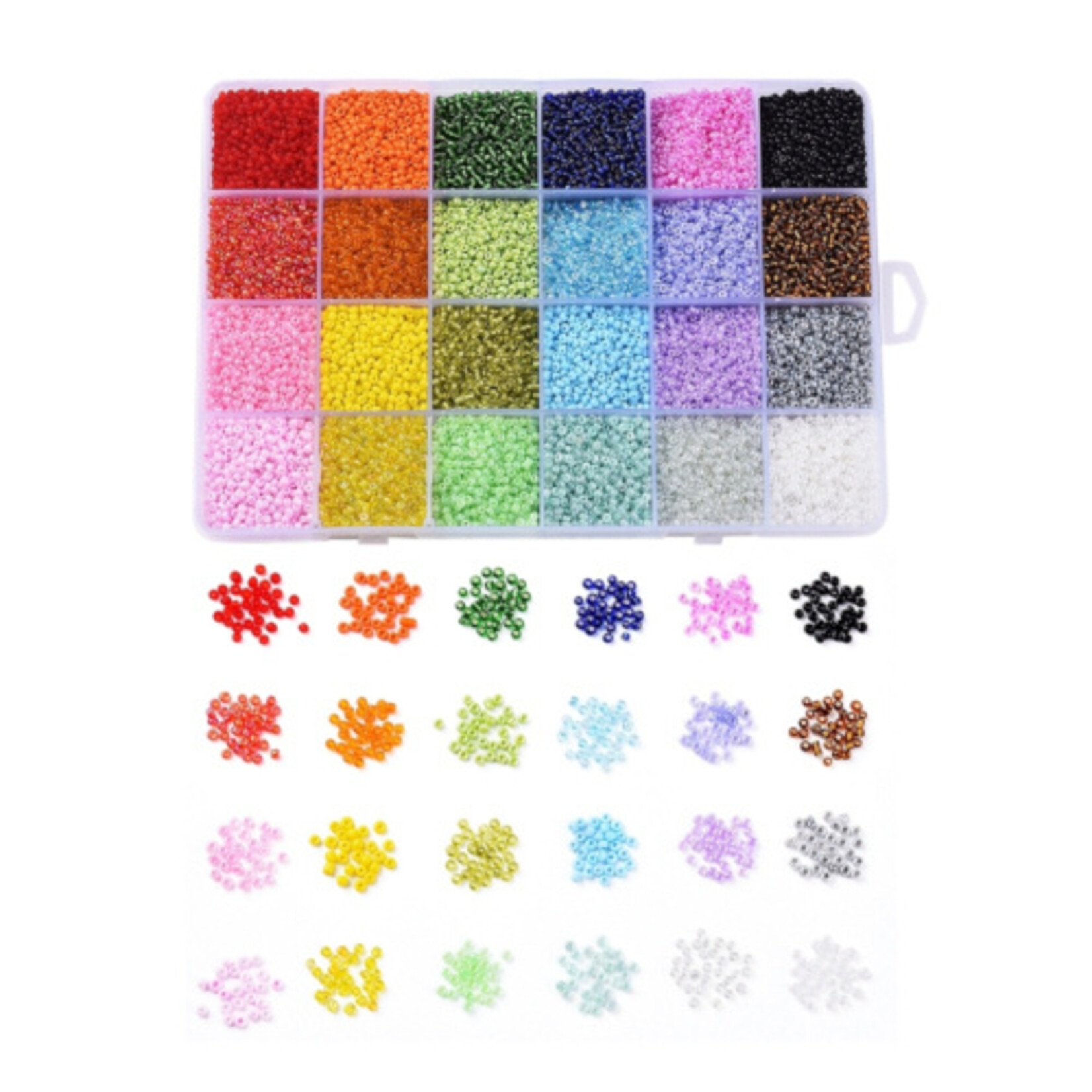 Doos rocaillemix 2 mm 24 kleuren