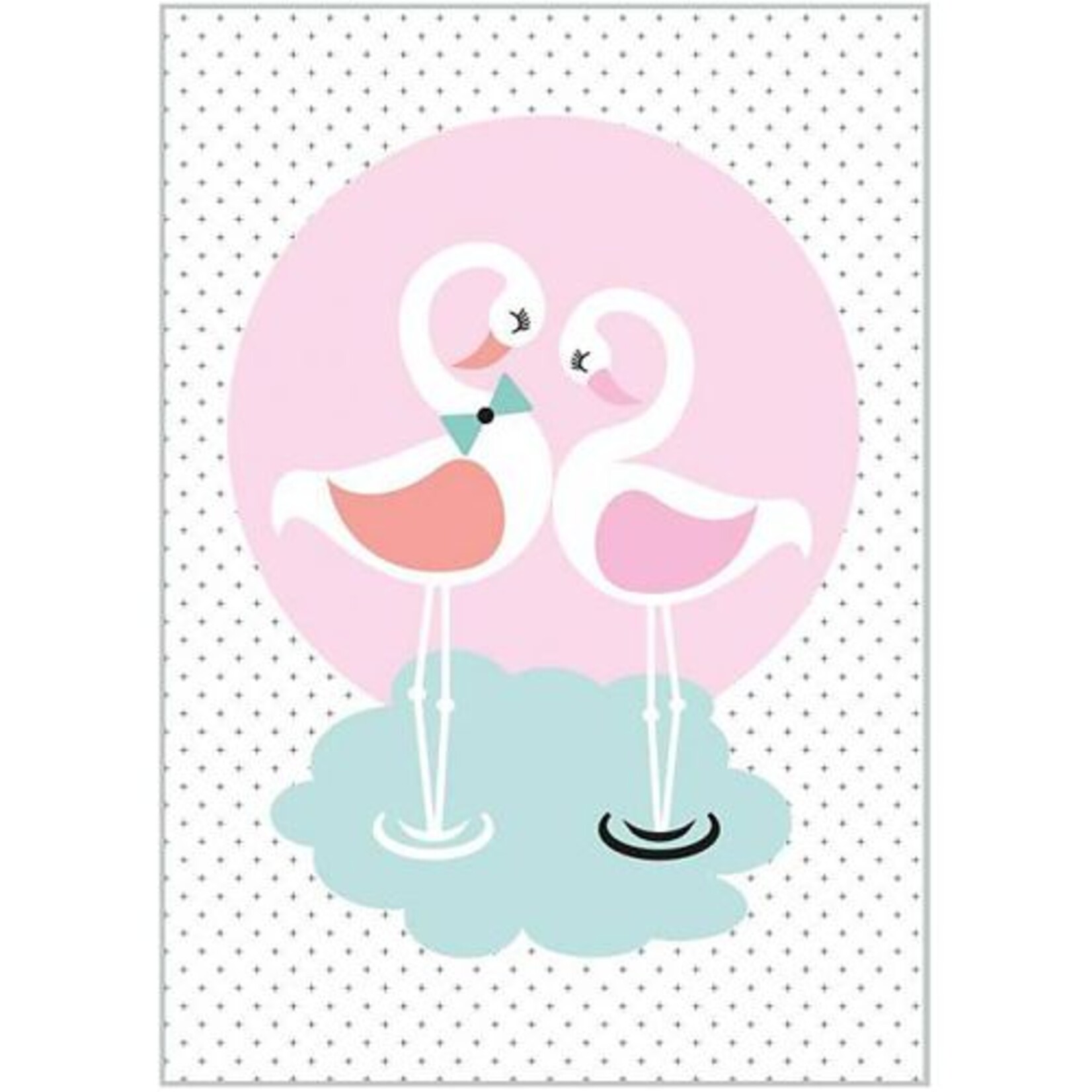 Sparkling Paper Kaart Flamingo love