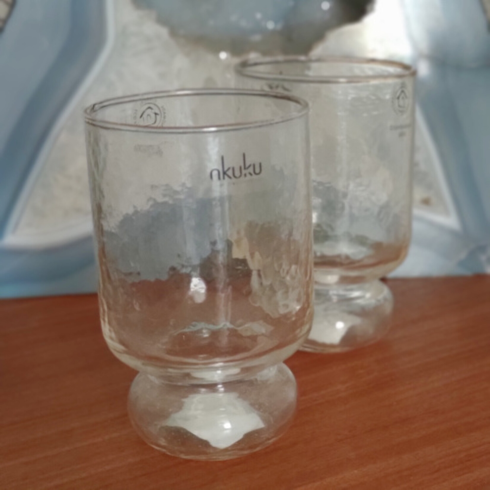 Nkuku Transparant glas gehamerd (2x)