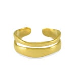 Ring stainless steel goud organisch