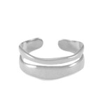 Ring stainless steel zilver organisch