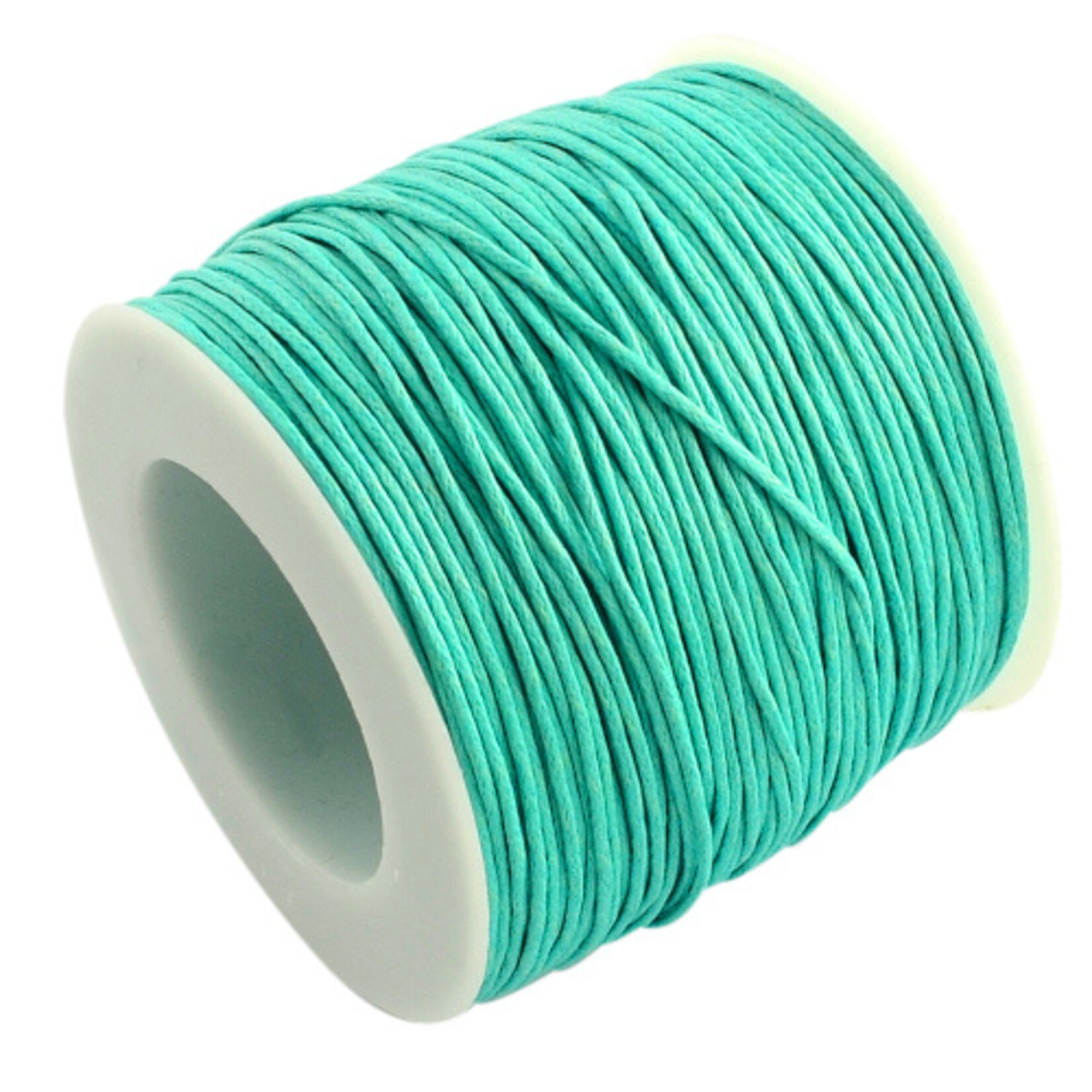 Waxkoord katoen 1 mm groen/turquoise (5m of 90m)