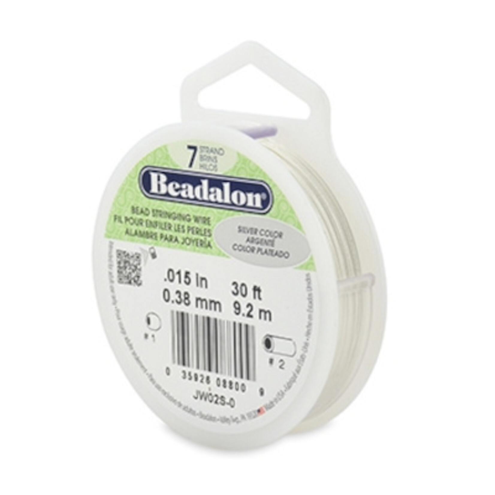 Beadalon rijgdraad metaal 0,38 mm zilver