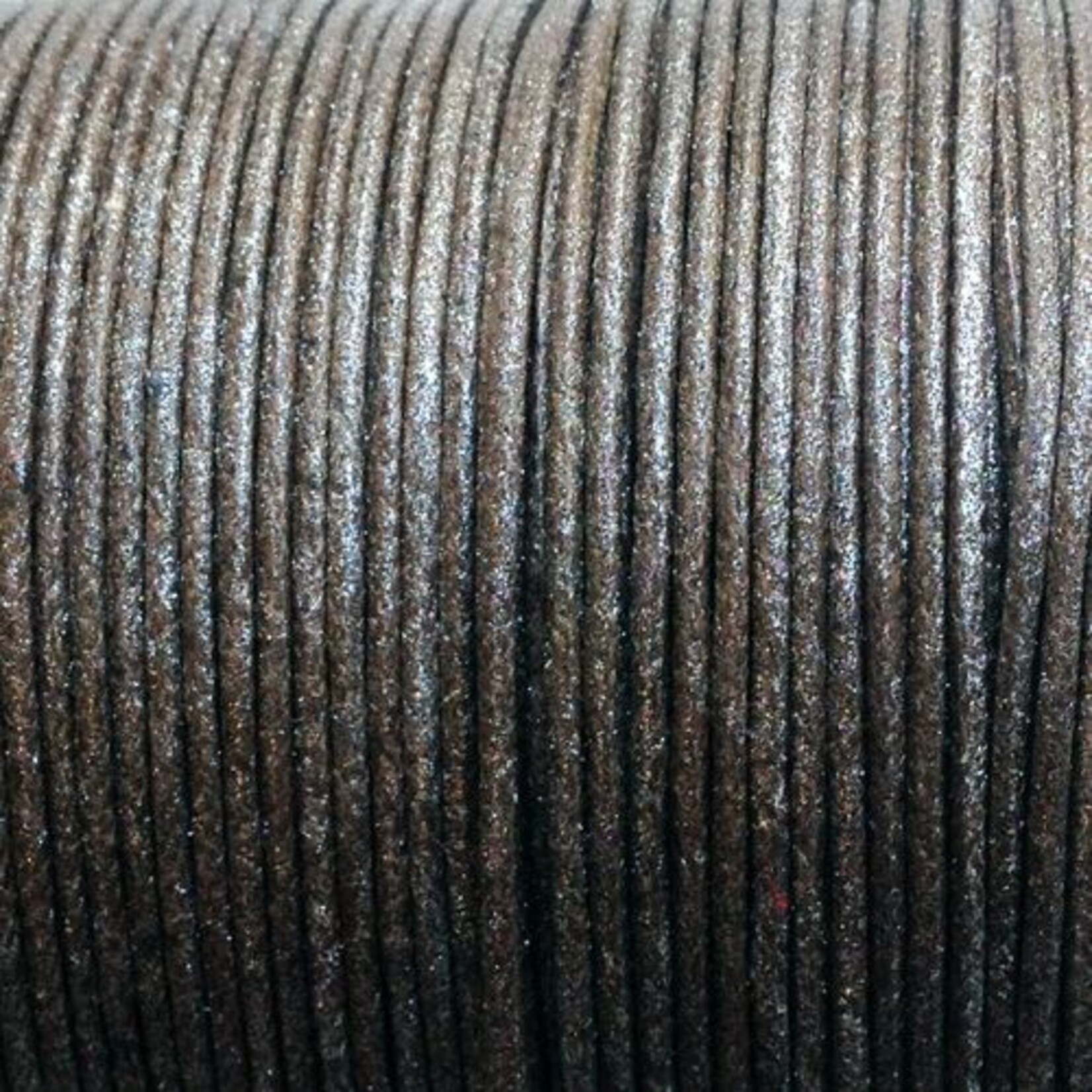 Waxkoord katoen antraciet metallic 1 mm (5m)