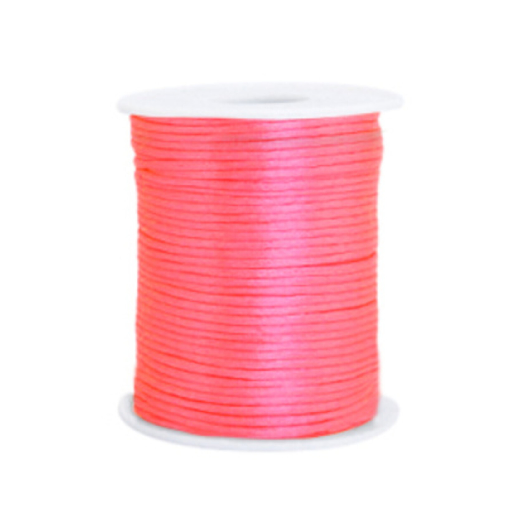 Satijnkoord fluor pink 1.5 mm (5m)