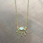 Muja Juma Ketting sunburst maansteen gold plated