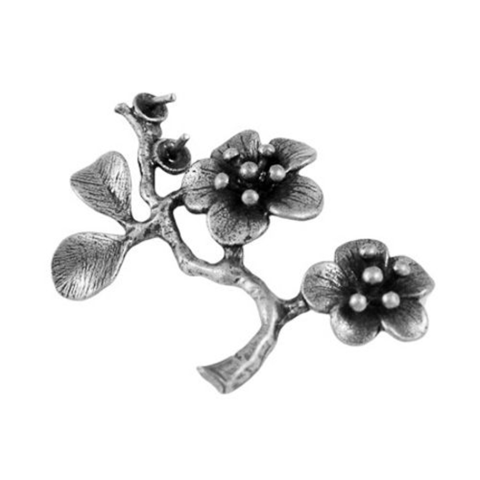 Restant bloemtak ornament antiek zilver (20x)