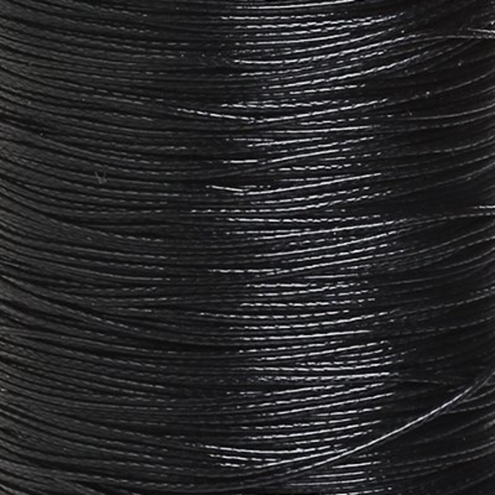Waxkoord polyester zwart 0,5 mm (5m)