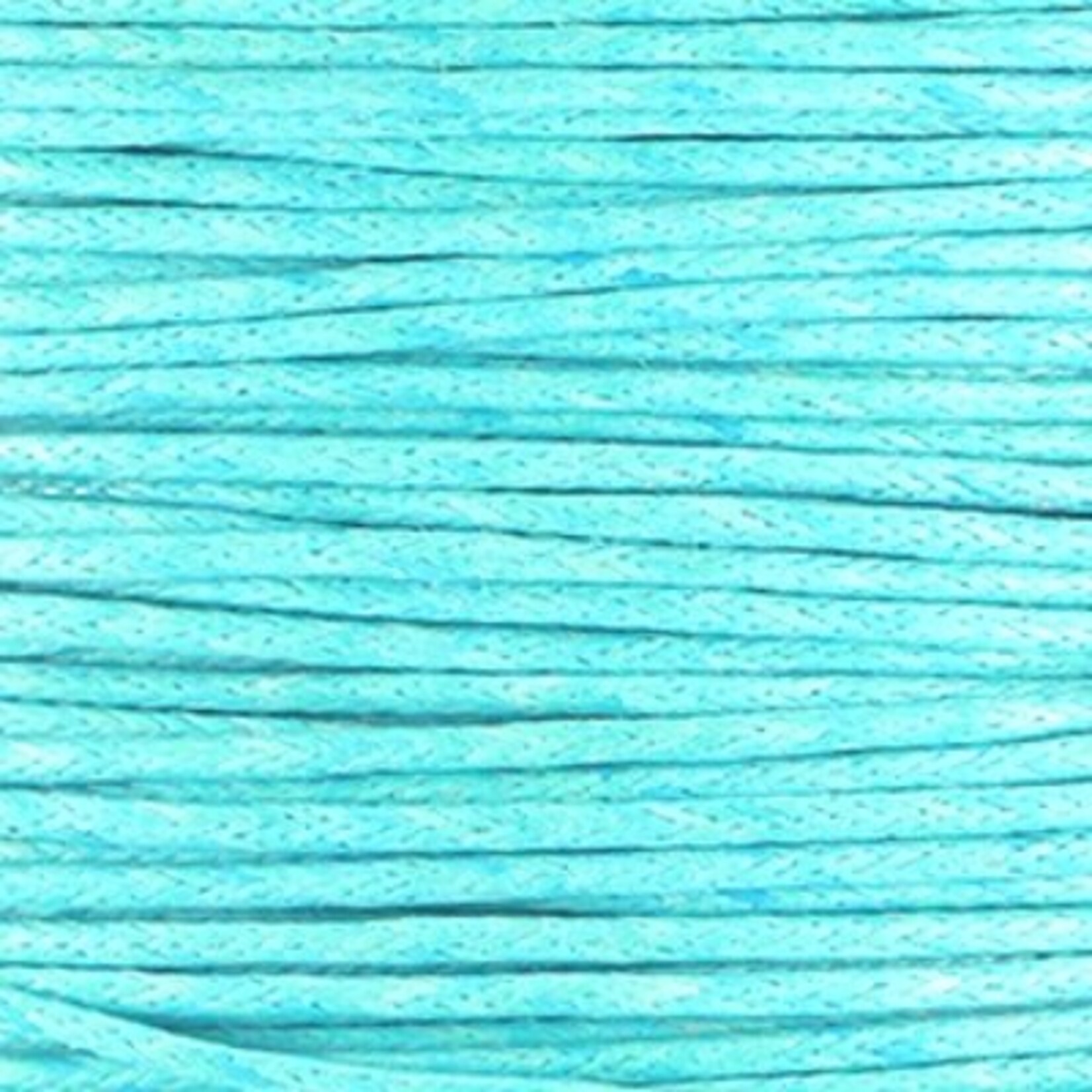 Waxkoord katoen turquoise blauw 1mm (5m)