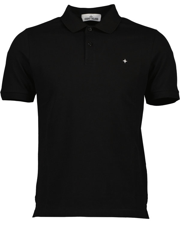 21717  Gauzed Polo Zwart