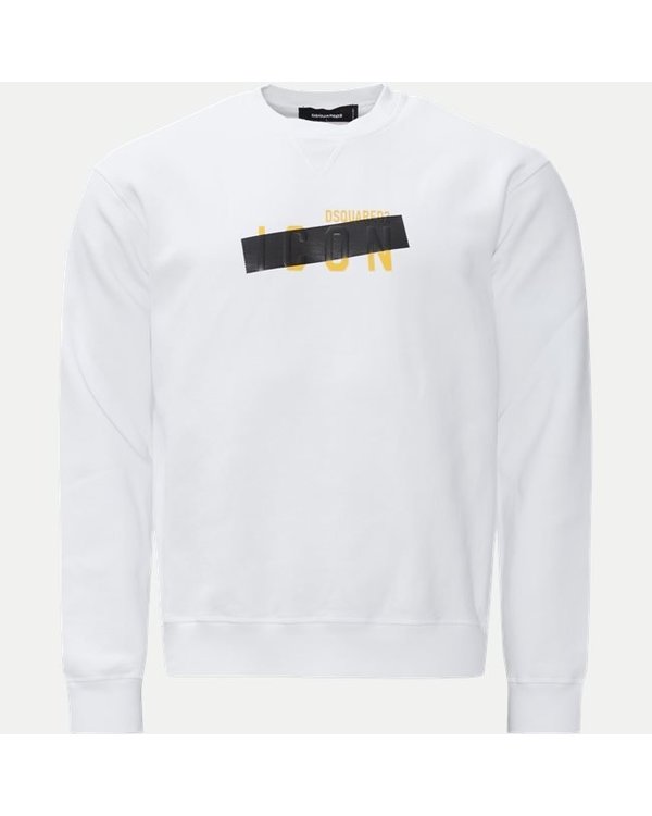 Icon Tape Sweater White/Yellow