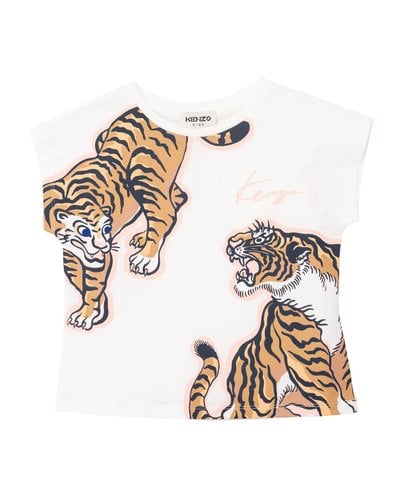 Kenzo Kids Two Tiger T-shirt Wit