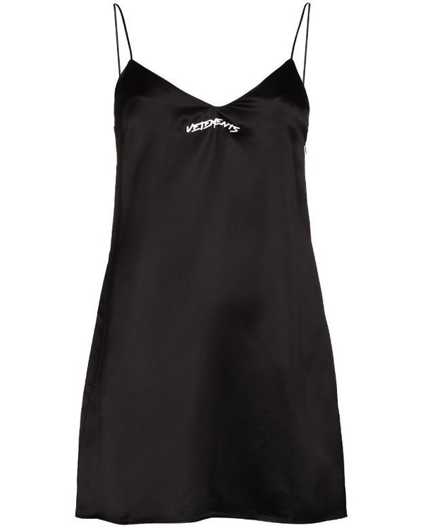 Logo Slip Dress Zwart