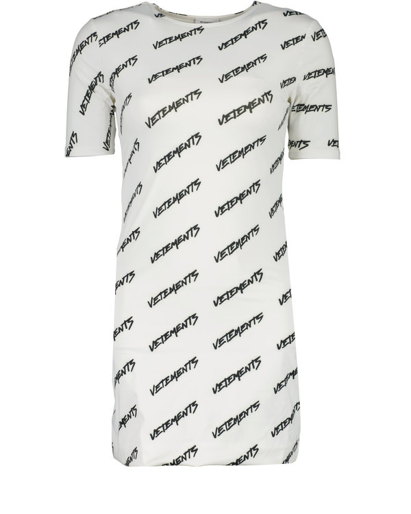 Fitted Mini T-shirt Dress Wit