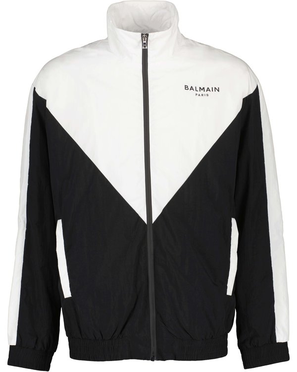 Nylon Multi-CutsTrackjacket Black/White