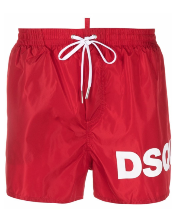 Front To Back Logo Swim Shorts Red