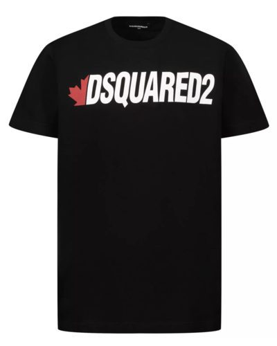Dsquared2 Kids Maple Leaf Logo T-shirt Zwart