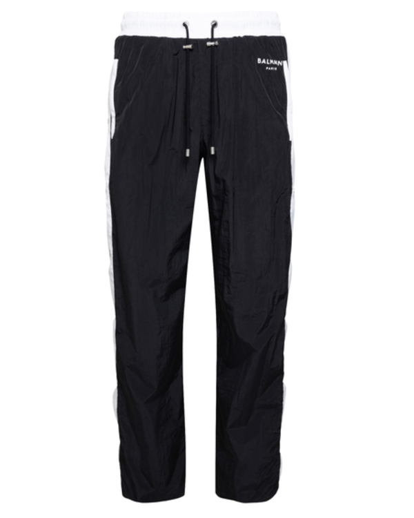 Nylon Snapped Trackpants Zwart