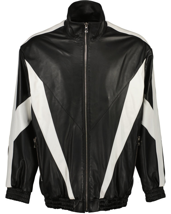 Leather Trackjacket Zwart