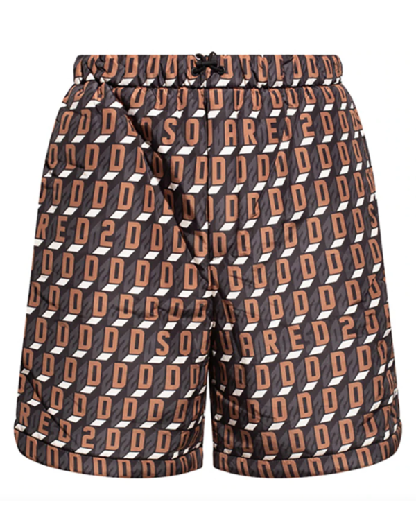 All Over Logo Swim Shorts Brown