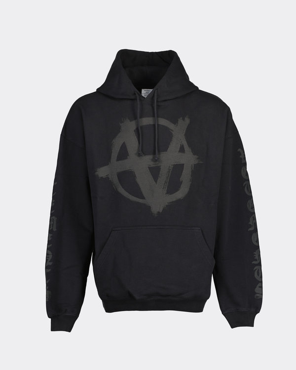Double Anarchy Logo Hoodie Black