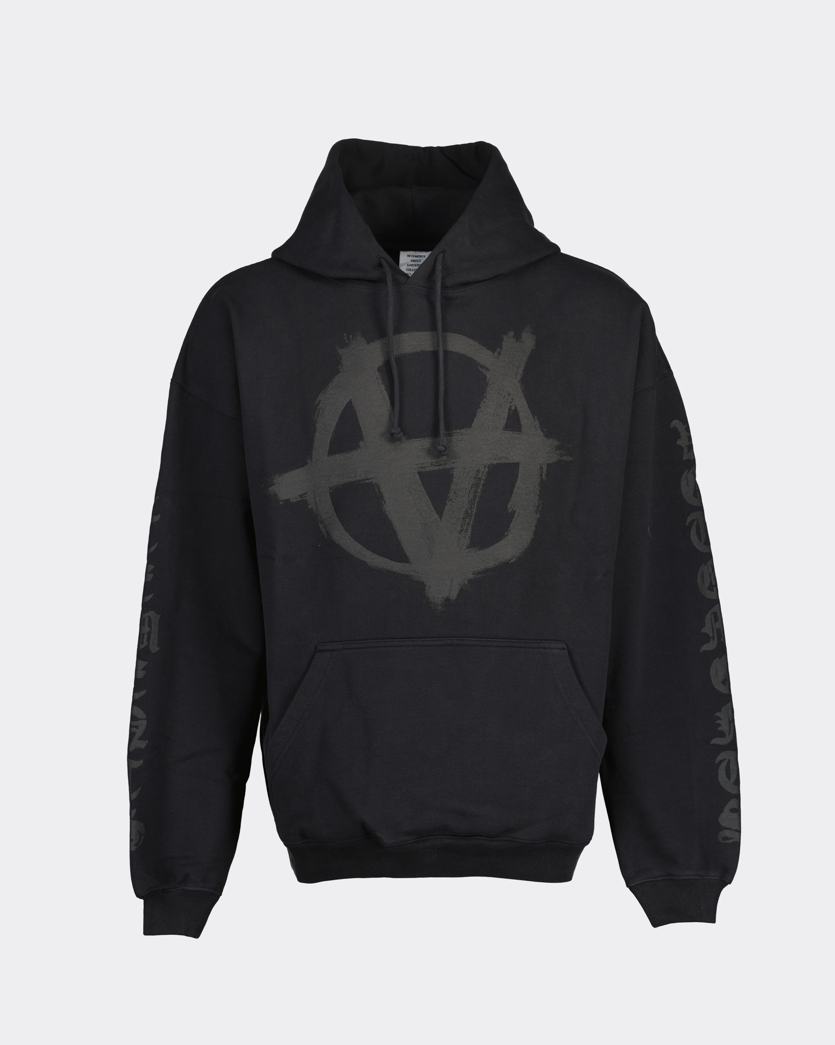 Vetements Double Anarchy Logo Hoodie Black - Beachim