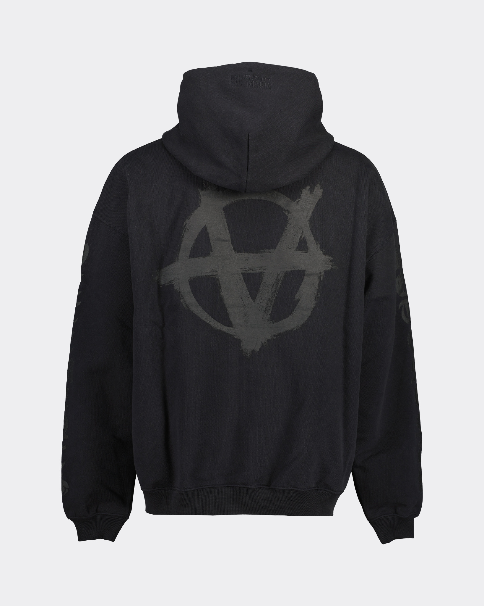 Vetements Double Anarchy Logo Hoodie Black