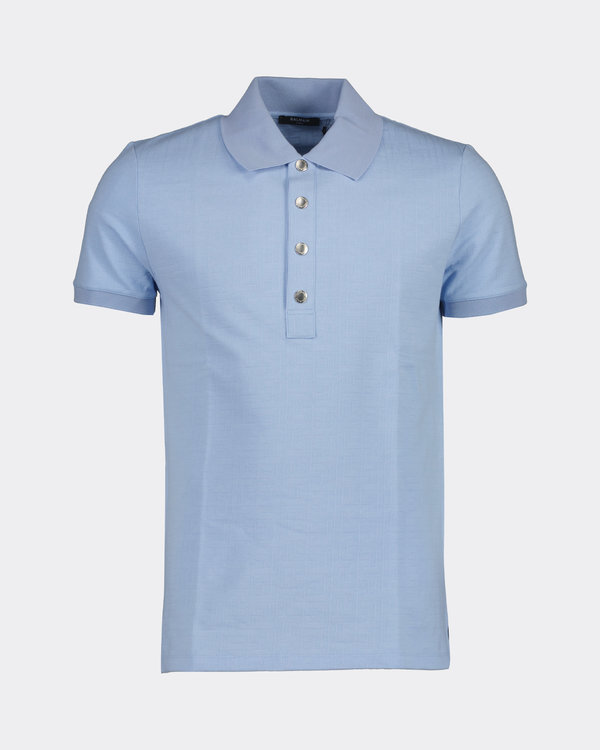 Monogram Cotton Pique Polo L.Blauw